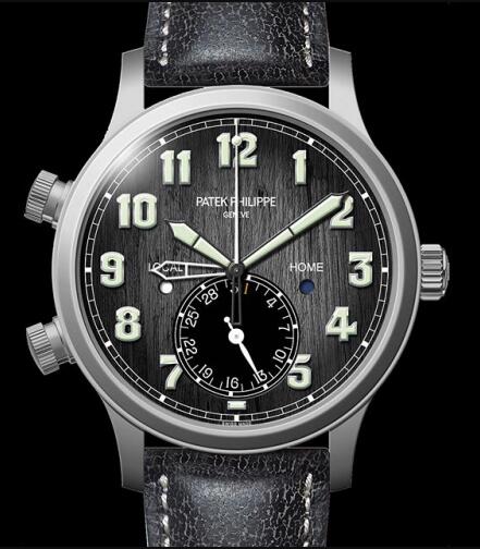 Replica Watch Patek Philippe Calatrava Pilot Travel Time 5524 Titanium Black 5524T-010